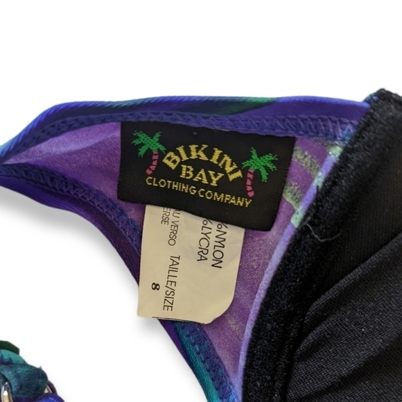 Bikini Bay Bikini Top - Purple & Teal - Sz 8 - Picture 4 of 6